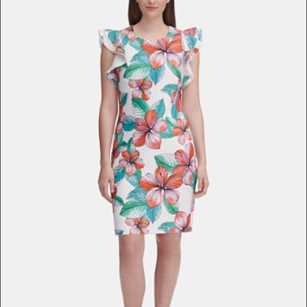 NEW Tommy Hilfiger Ruffle Floral Dress Size 2